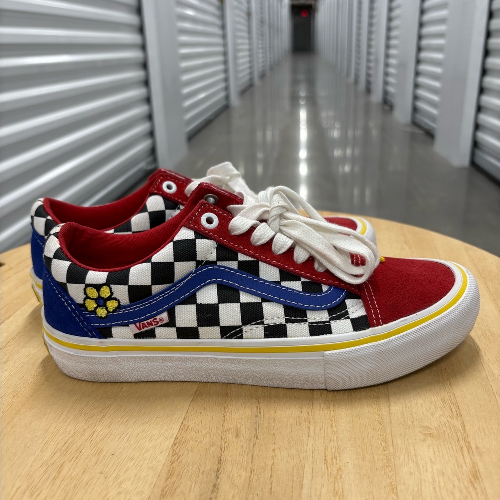 Vans Red and Blue Checkerboard Sneakers